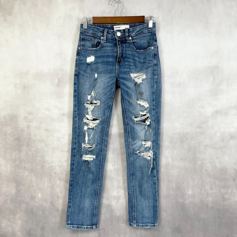 Garage Womens‎ Jeans Girlfriend Distressed Size 00 Low Rise Grunge Thrash Street
